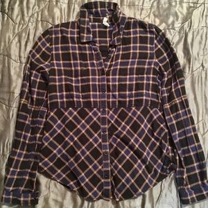 Free People / We The Free Plaid Button Down Top